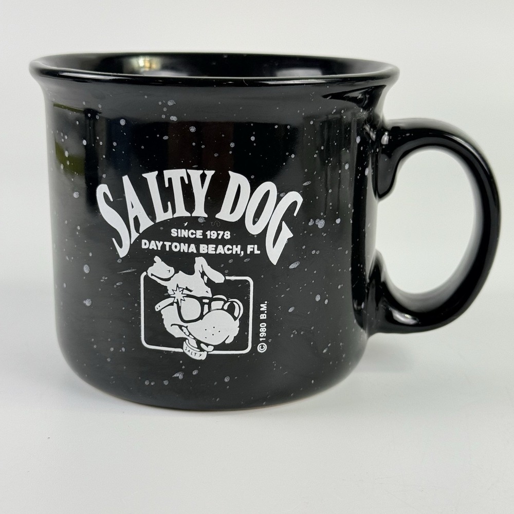 Salty Dog Daytona Beach Campfire Mug Black Speckled Surf Shop‎
